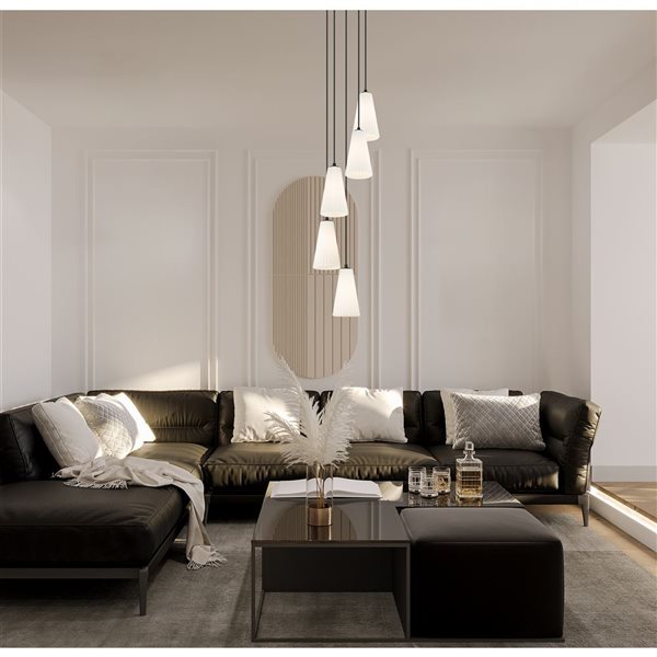 Z-Lite Farrell Matte Black 5 Light Chandelier