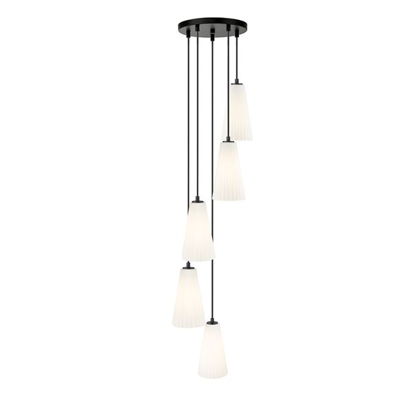 Z-Lite Farrell Matte Black 5 Light Chandelier