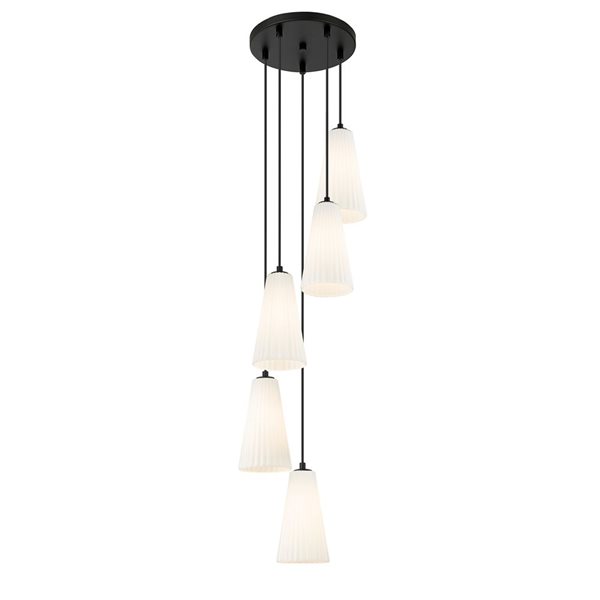 Z-Lite Farrell Matte Black 5 Light Chandelier