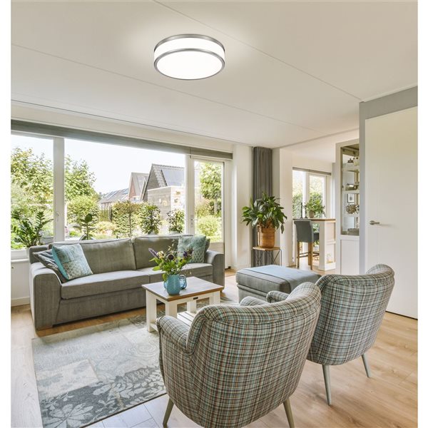 Z-Lite Ballord Brushed Nickel 1 Light Flush Mount 1012F16-BN-LED