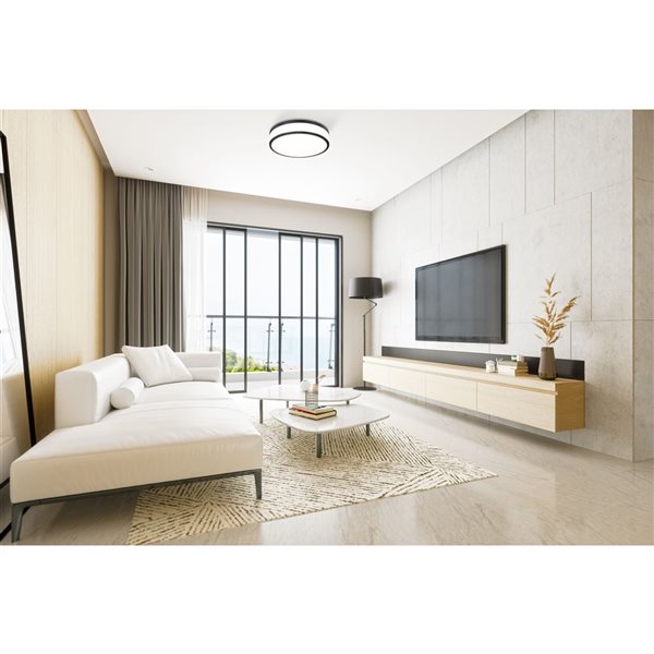 Z-Lite Ballord Matte Black 1 Light Flush Mount