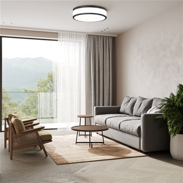 Z-Lite Ballord Matte Black 1 Light Flush Mount