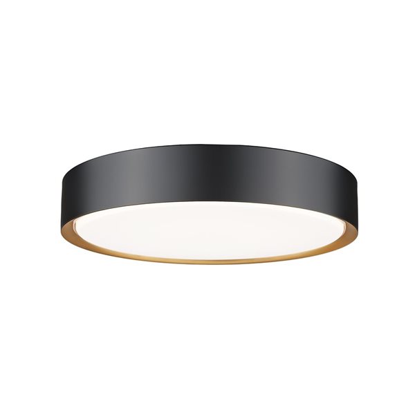 Z-Lite Kawan Matte Black + Modern Gold 1 Light Flush Mount