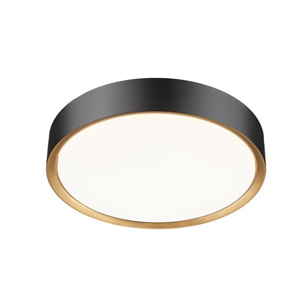 Z-Lite Kawan Matte Black + Modern Gold 1 Light Flush Mount