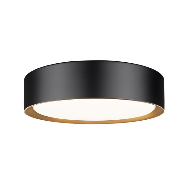 Z-Lite Kawan Matte Black + Modern Gold 1 Light Flush Mount