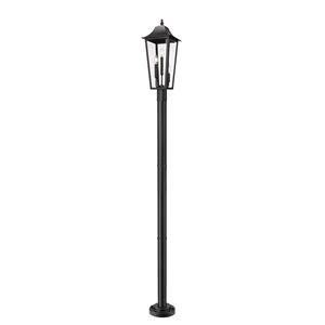 Z-Lite Gannon Black 3 Light Outdoor Post Mounted Fixture