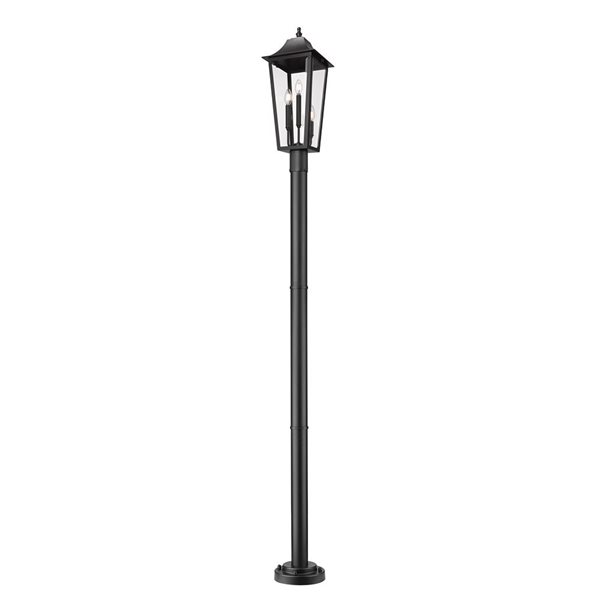 Z-Lite Gannon Black 3 Light Outdoor Post Mounted Fixture