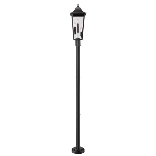 Z-Lite Gannon Black 3 Light Outdoor Post Mounted Fixture