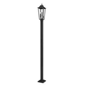 Z-Lite Gannon Black 3 Light Outdoor Post Mounted Fixture