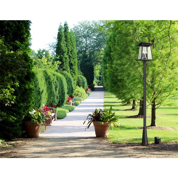 Z-Lite Rainer Black 5 Light Outdoor Post Mounted Fixture