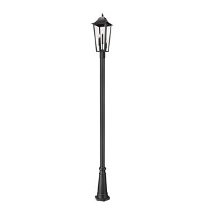 Z-Lite Gannon Black 3 Light Outdoor Post Mounted Fixture