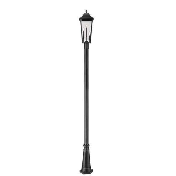 Z-Lite Gannon Black 3 Light Outdoor Post Mounted Fixture