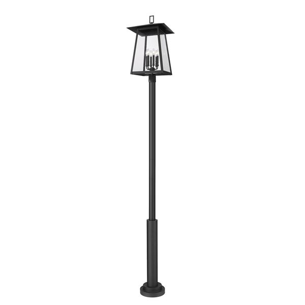 Z-Lite Rainer Black 6 Light Outdoor Post Mounted Fixture