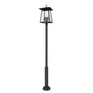 Z-Lite Rainer Black 6 Light Outdoor Post Mounted Fixture