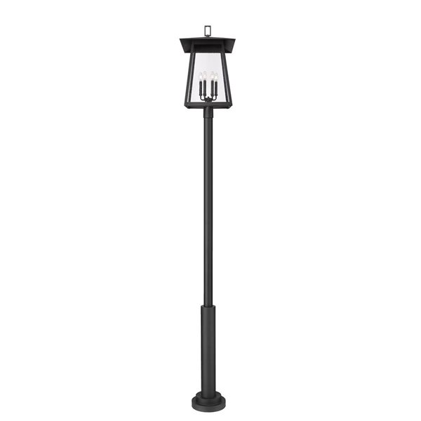 Z-Lite Rainer Black 6 Light Outdoor Post Mounted Fixture