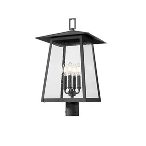 Z-Lite Rainer Black 4 Light Outdoor Post Mount Fixture