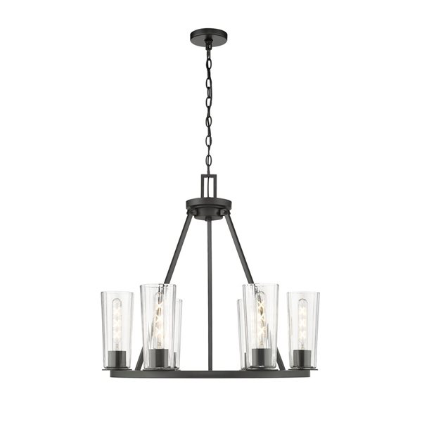 Z-Lite Titus Matte Black 6 Light Chandelier