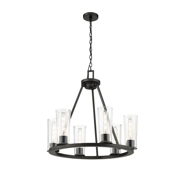 Z-Lite Titus Matte Black 6 Light Chandelier