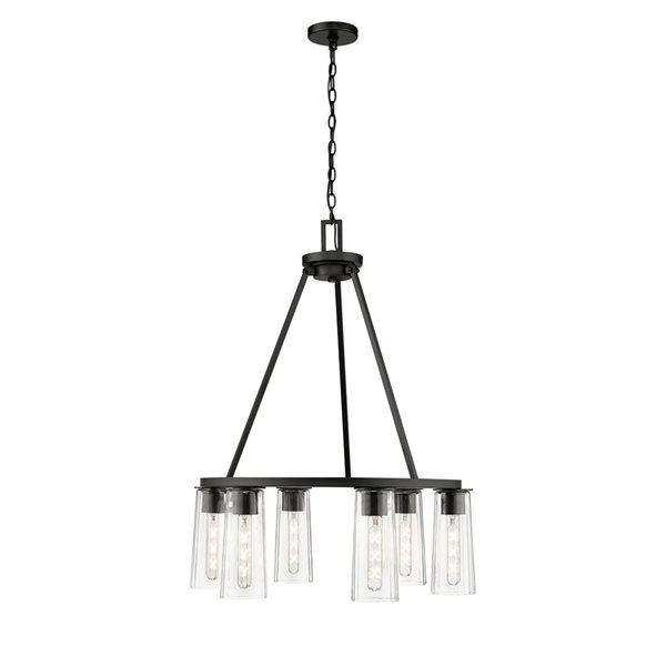 Z-Lite Titus Matte Black 6 Light Chandelier