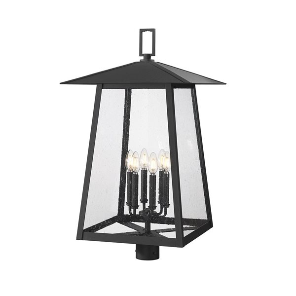 Z-Lite Rainer Black 6 Light Outdoor Post Mount Fixture