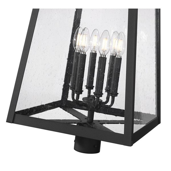 Z-Lite Rainer Black 6 Light Outdoor Post Mount Fixture
