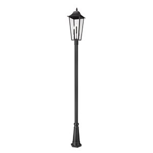 Z-Lite Gannon Black 3 Light Outdoor Post Mounted Fixture