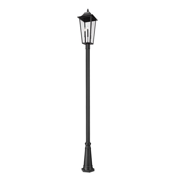 Z-Lite Gannon Black 3 Light Outdoor Post Mounted Fixture