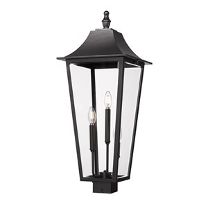 Z-Lite Gannon Black 3 Light Outdoor Post Mount Fixture