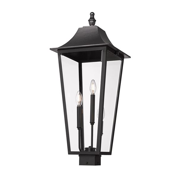 Z-Lite Gannon Black 3 Light Outdoor Post Mount Fixture
