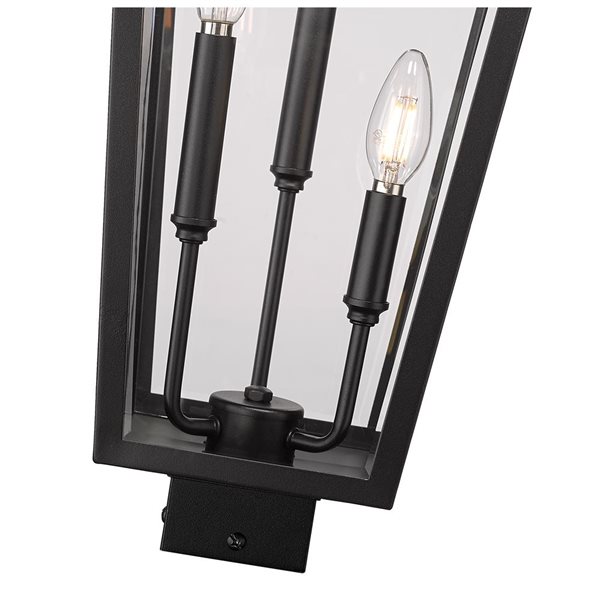 Z-Lite Gannon Black 3 Light Outdoor Post Mount Fixture