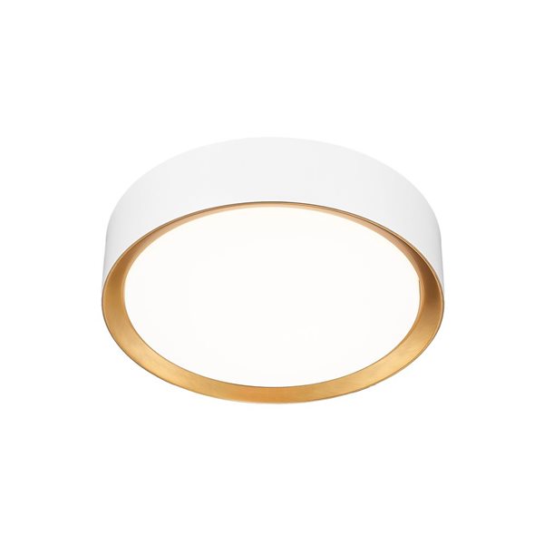 Z-Lite Kawan Matte White + Modern Gold 1 Light Flush Mount