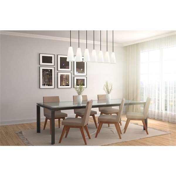 Z-Lite Farrell Brushed Nickel 7 Light Linear Chandelier