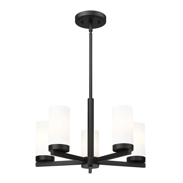 Z-Lite Danica Matte Black 5 Light Chandelier