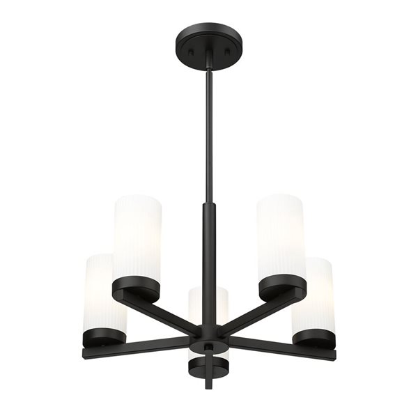 Z-Lite Danica Matte Black 5 Light Chandelier