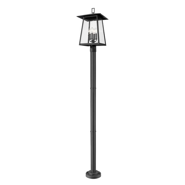 Z-Lite Rainer Black 4 Light Outdoor Post Mounted Fixture