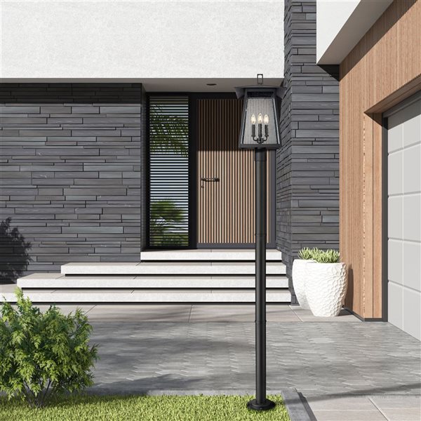 Z-Lite Rainer Black 4 Light Outdoor Post Mounted Fixture