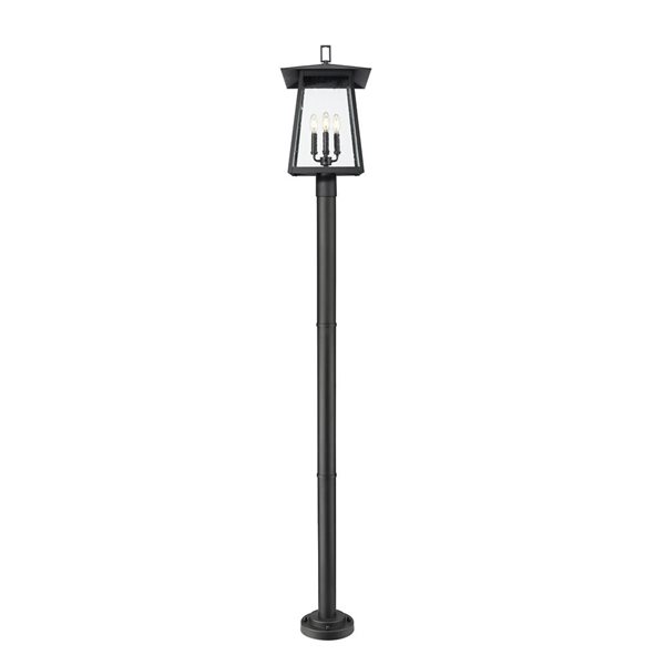 Z-Lite Rainer Black 4 Light Outdoor Post Mounted Fixture