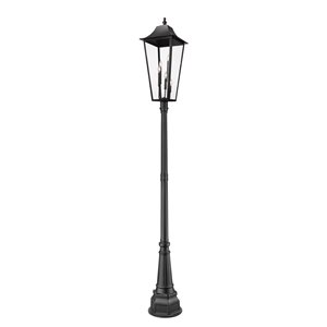 Z-Lite Gannon Black 5 Light Outdoor Post Mounted Fixture