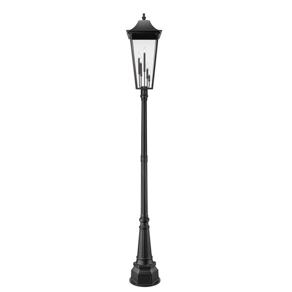 Z-Lite Gannon Black 5 Light Outdoor Post Mounted Fixture