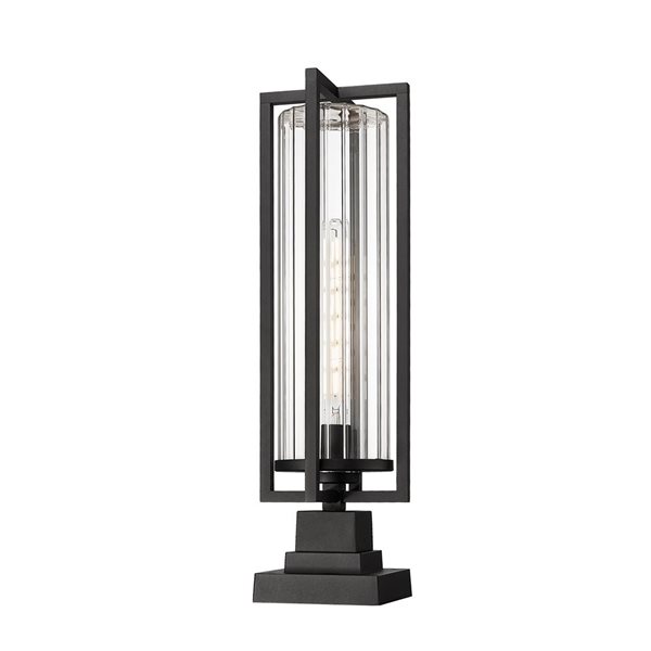 Z-Lite Aura Black 1 Light Outdoor Pier Mounted Fixture