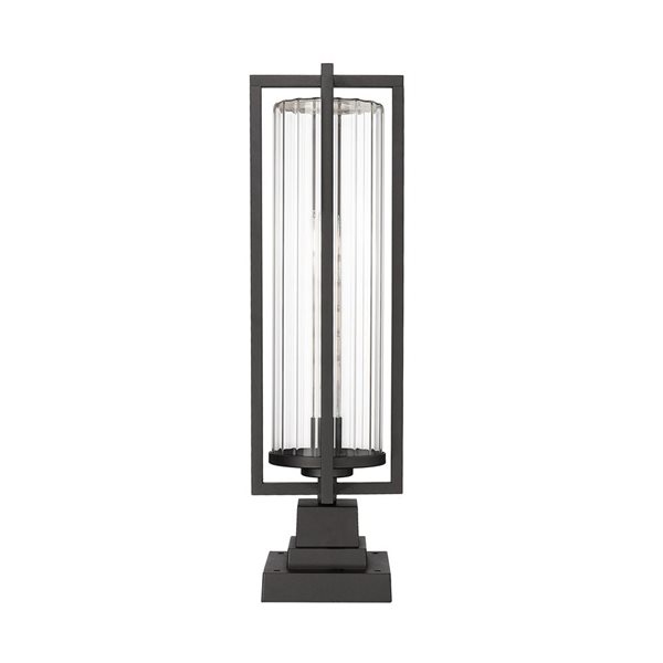 Z-Lite Aura Black 1 Light Outdoor Pier Mounted Fixture