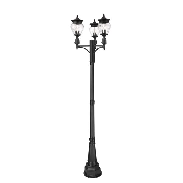 Z-Lite Davina Black 3 Light Outdoor Post Mounted Fixture