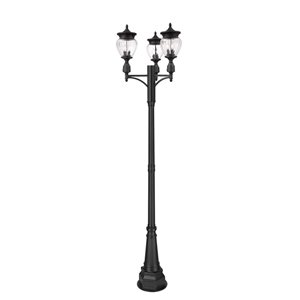 Z-Lite Davina Black 3 Light Outdoor Post Mounted Fixture