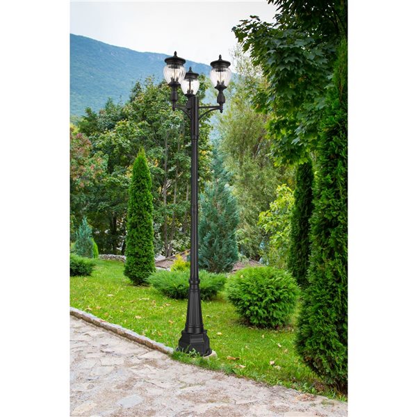 Z-Lite Davina Black 3 Light Outdoor Post Mounted Fixture