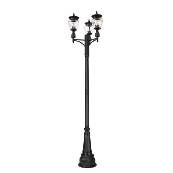 Z-Lite Davina Black 3 Light Outdoor Post Mounted Fixture