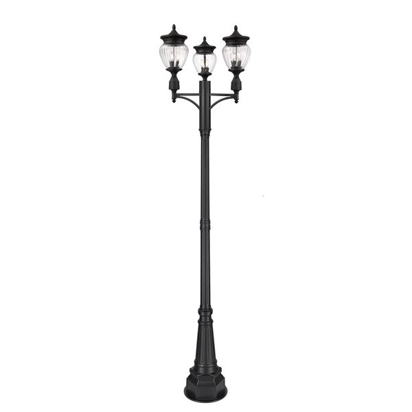 Z-Lite Davina Black 3 Light Outdoor Post Mounted Fixture