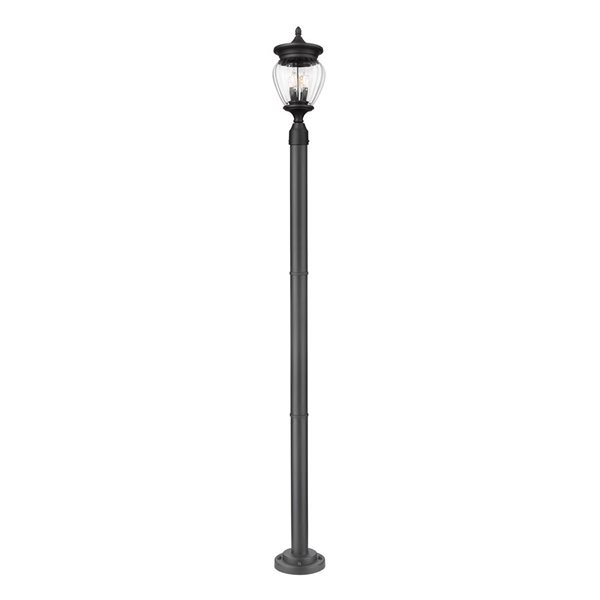 Z-Lite Davina Black 3 Light Outdoor Post Mounted Fixture