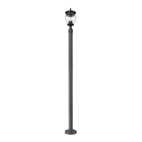 Z-Lite Davina Black 3 Light Outdoor Post Mounted Fixture