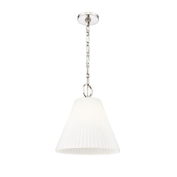 Z-Lite Alaric Polished Nickel 1 Light Pendant