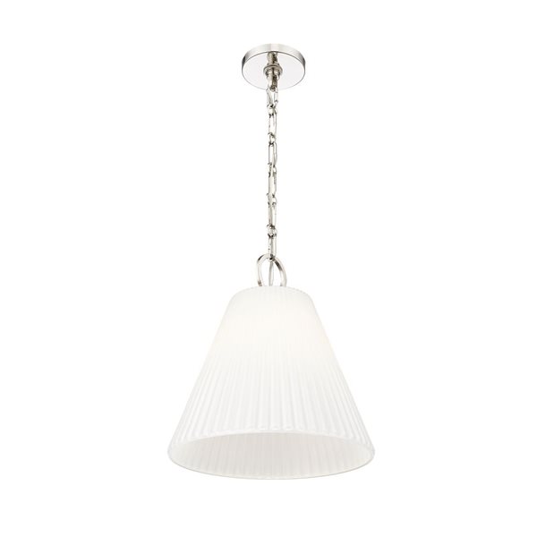 Z-Lite Alaric Polished Nickel 1 Light Pendant